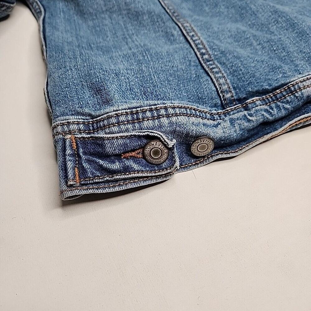 Women's Old Navy Large Blue Denim Trucker Jacket Cotton 1% Spandex Stretch - Picture 10 of 13